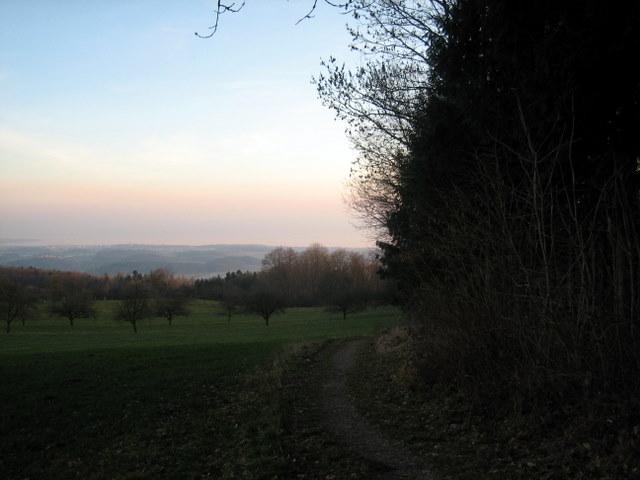 auf dem schmalen Weg direkt nach Markdorf 